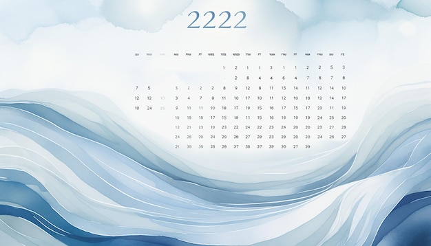 Sky blue accent calendar template
