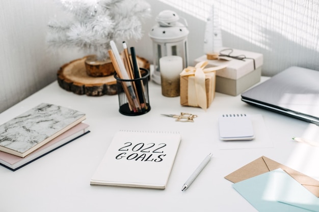 Minimalist workspace with calendar and planning materials